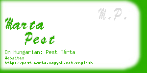 marta pest business card